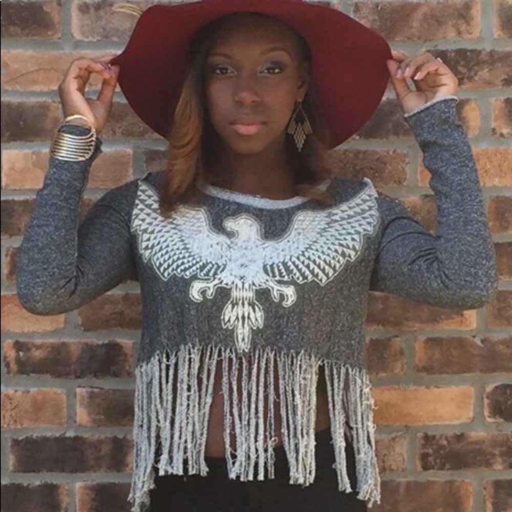 Fringe Eagle Crop Top